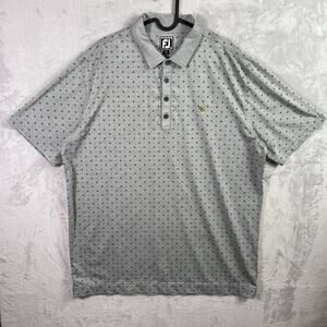 Footjoy Polo Men's XL Geometric Print‎ Grey Banyan Creek Golf Course FL Collared